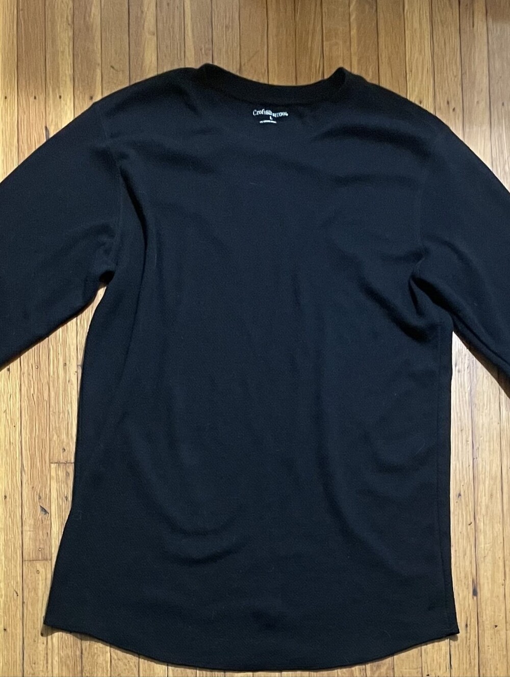 croft & barrow Black Long-Sleeve Crew Shirt